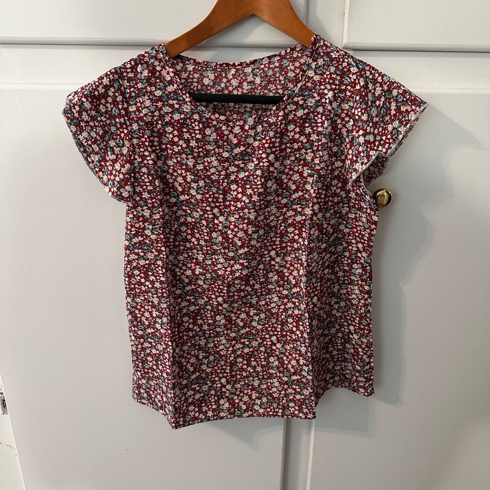 SHEIN Red Floral Blouse